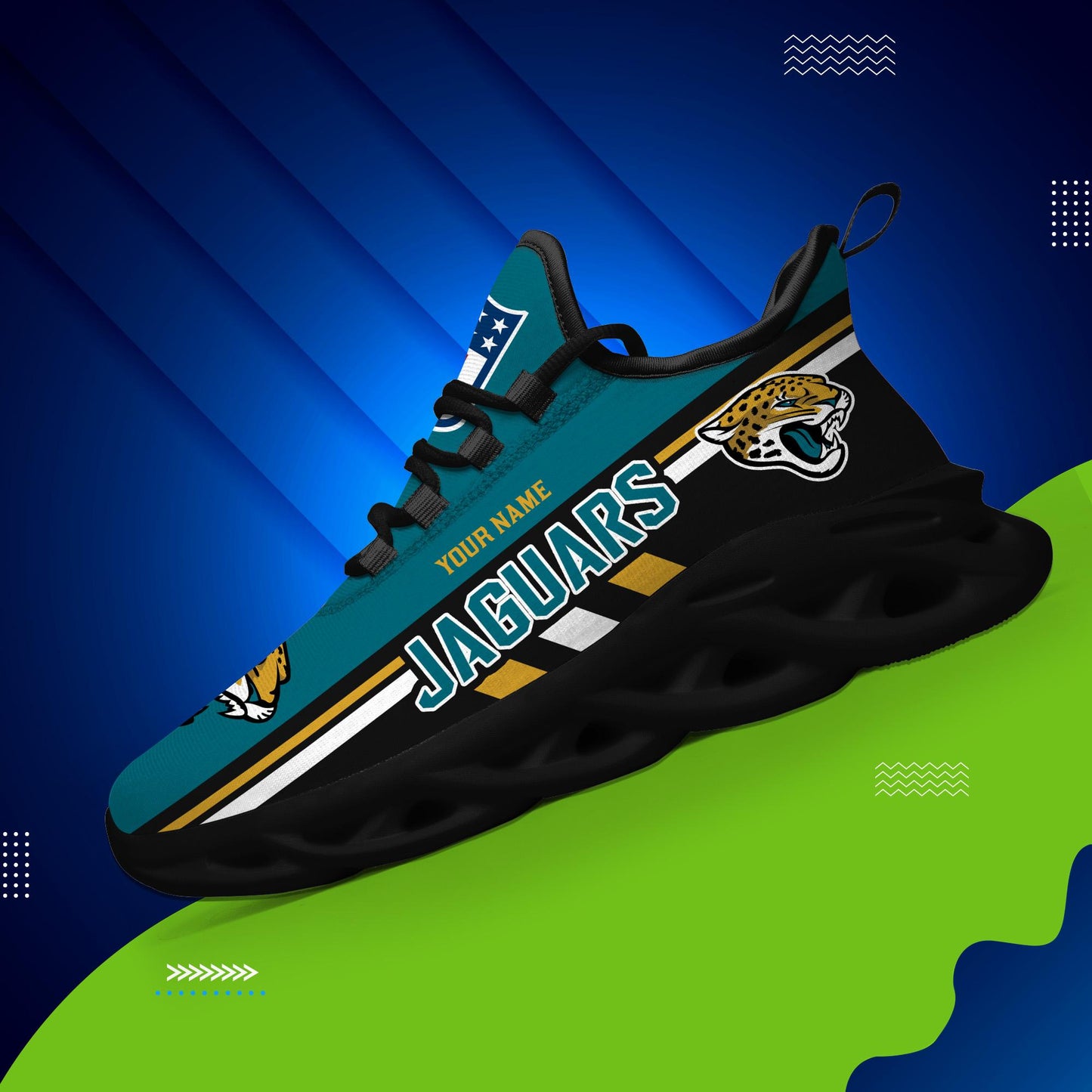 Ideafootwear Jacksonville Jaguars Max Soul Shoes Sneakers For Men And Women