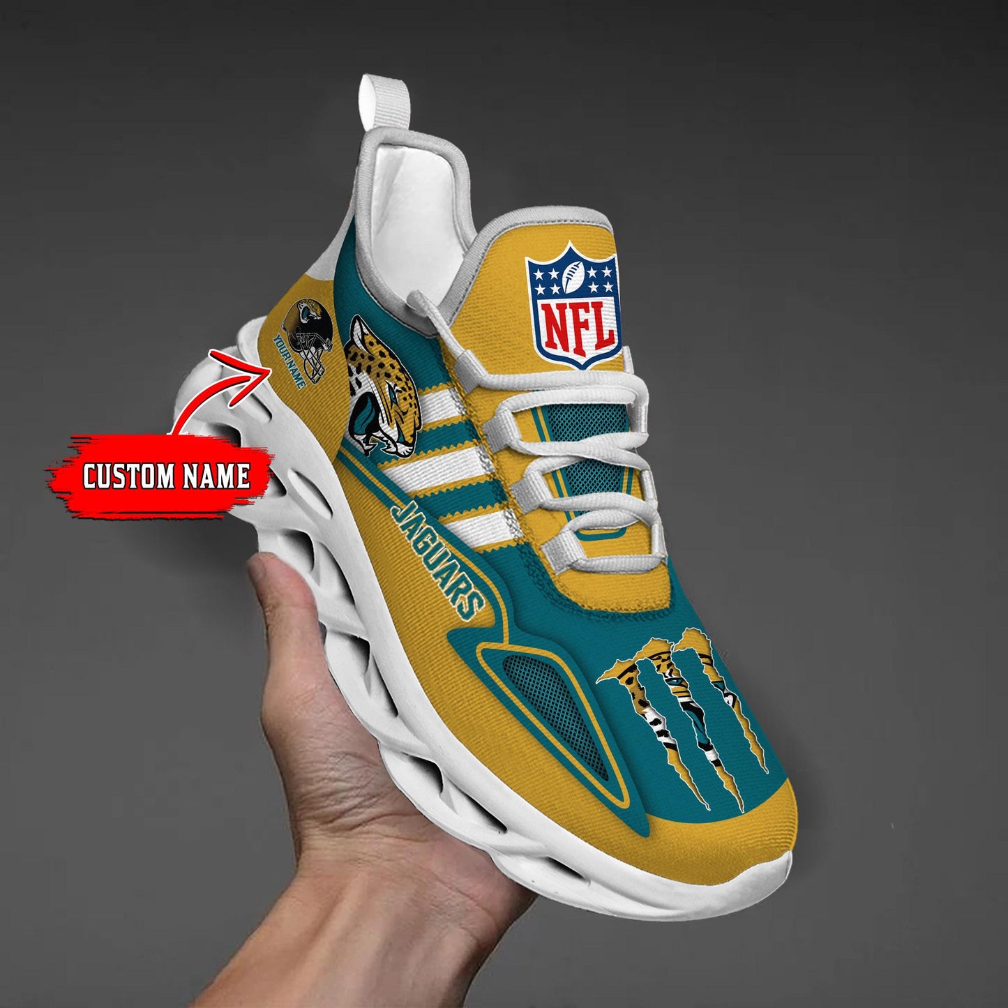 Ideafootwear Jacksonville Jaguars Max Soul Shoes Sneakers For Men And Women