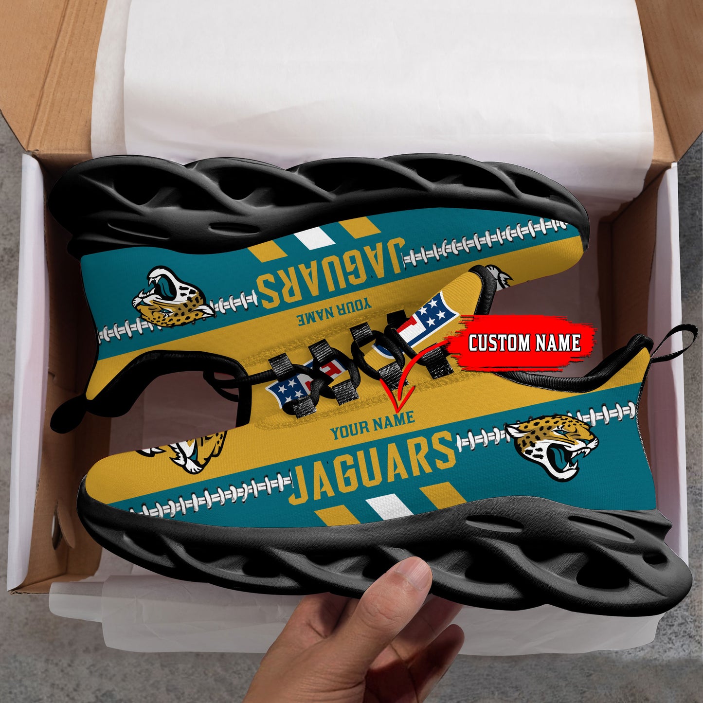 Ideafootwear Jacksonville Jaguars Max Soul Shoes Sneakers For Men And Women