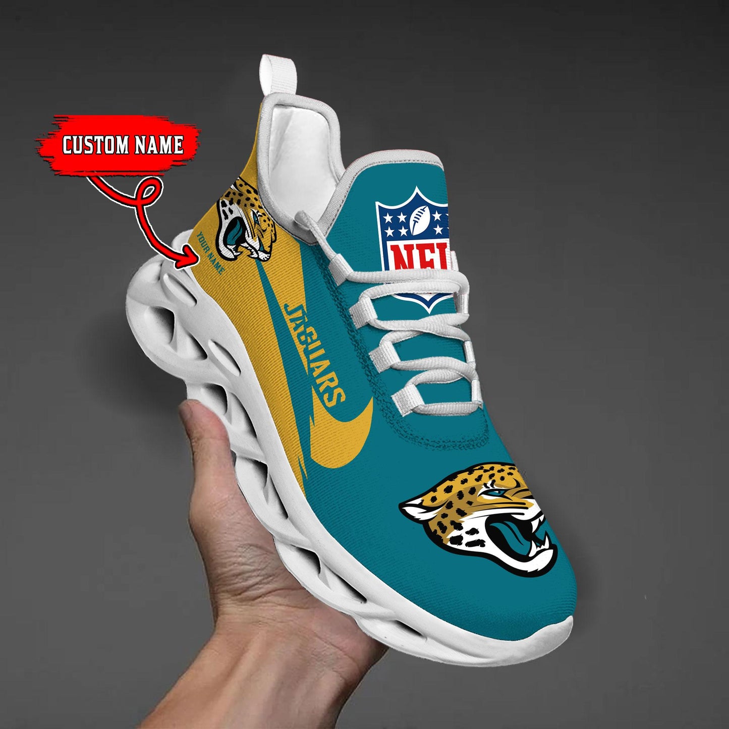 Ideafootwear Jacksonville Jaguars Max Soul Shoes Sneakers For Men And Women
