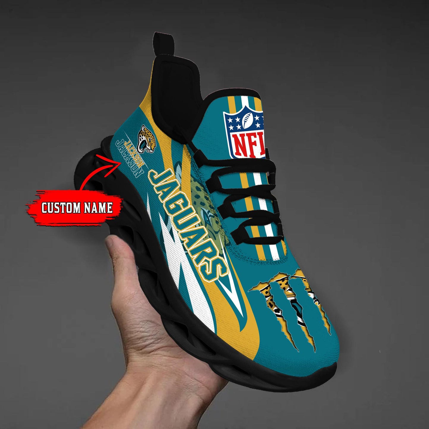 Ideafootwear Jacksonville Jaguars Max Soul Shoes Sneakers For Men And Women