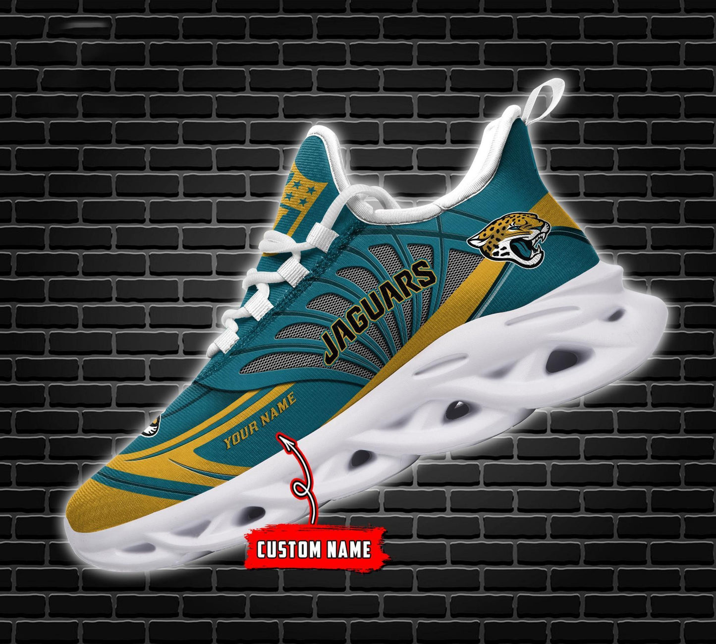 Ideafootwear Jacksonville Jaguars Max Soul Shoes Sneakers For Men And Women