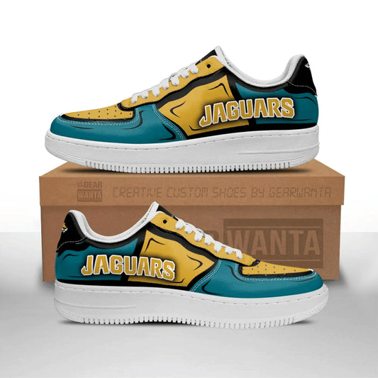 Ideafootwear Jacksonville Jaguars NFL Air Low-Top Sneakers Shoes For Men And Women