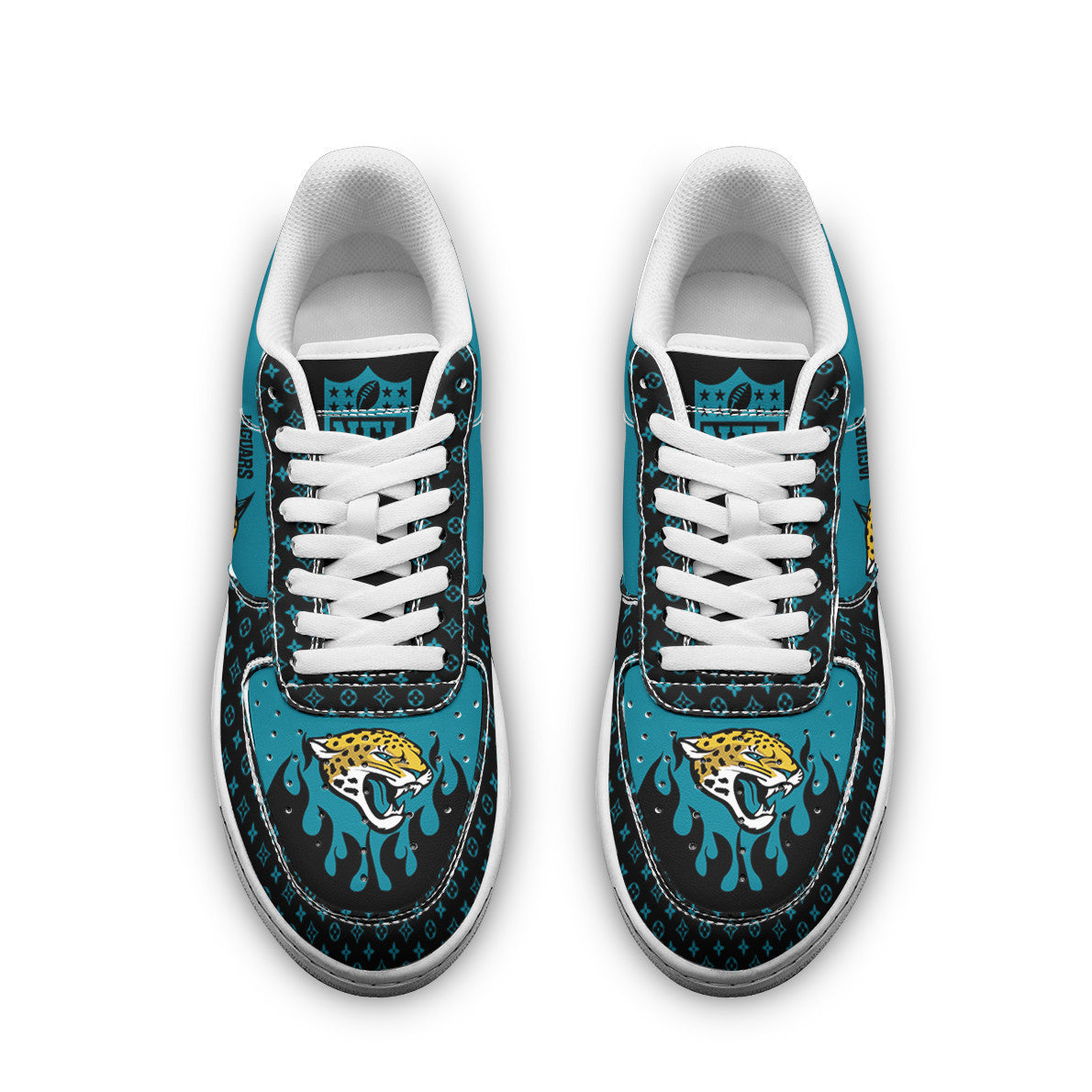 Ideafootwear Jacksonville Jaguars NFL Air Low-Top Sneakers Shoes For Men And Women