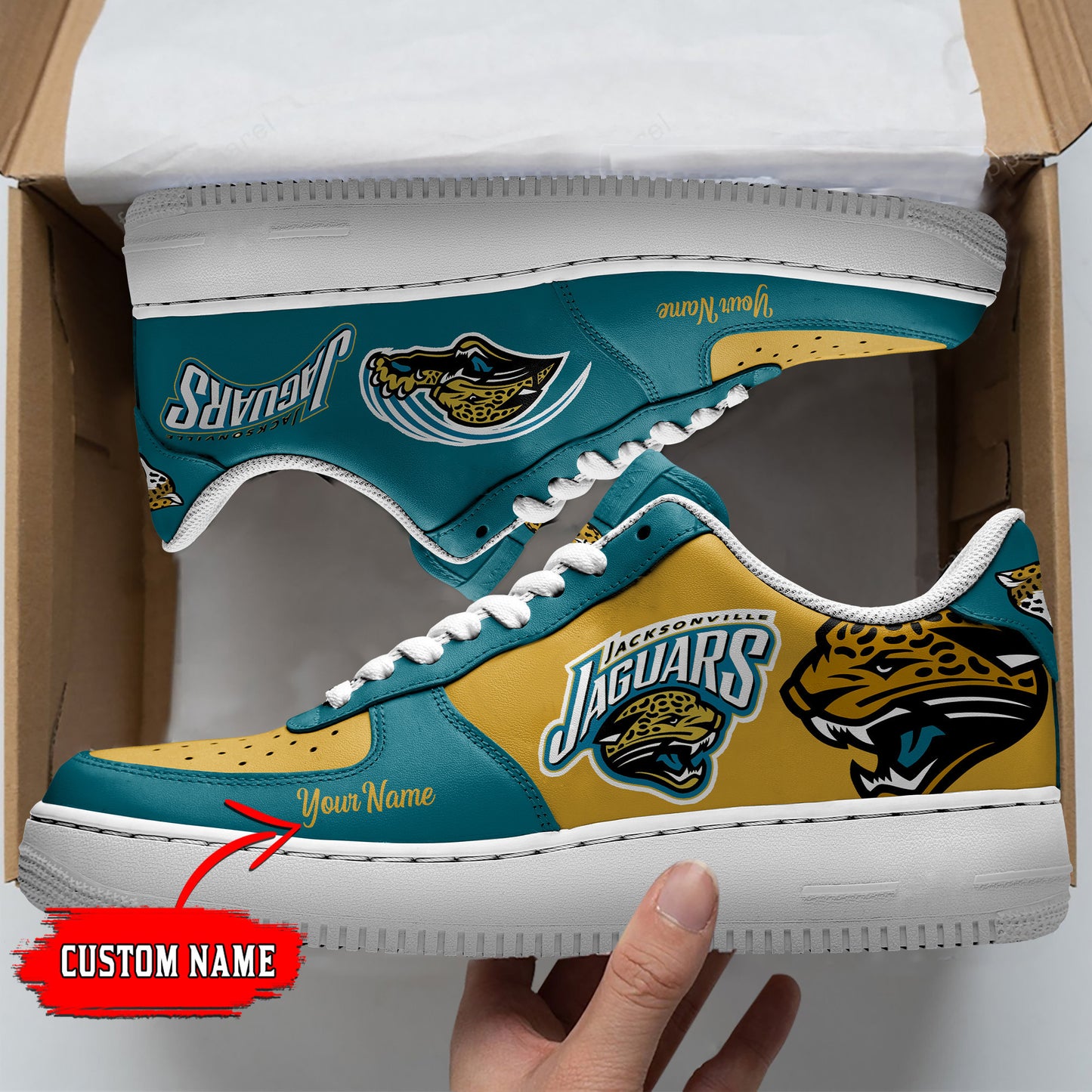 Ideafootwear Jacksonville Jaguars NFL Air Low-Top Sneakers Shoes For Men And Women