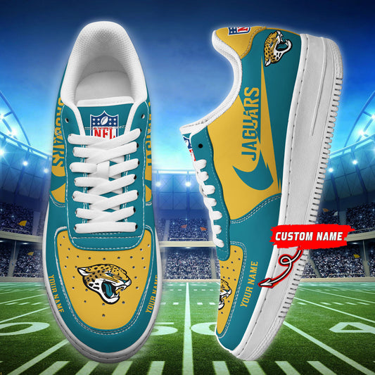 Ideafootwear Jacksonville Jaguars NFL Air Low-Top Sneakers Shoes For Men And Women