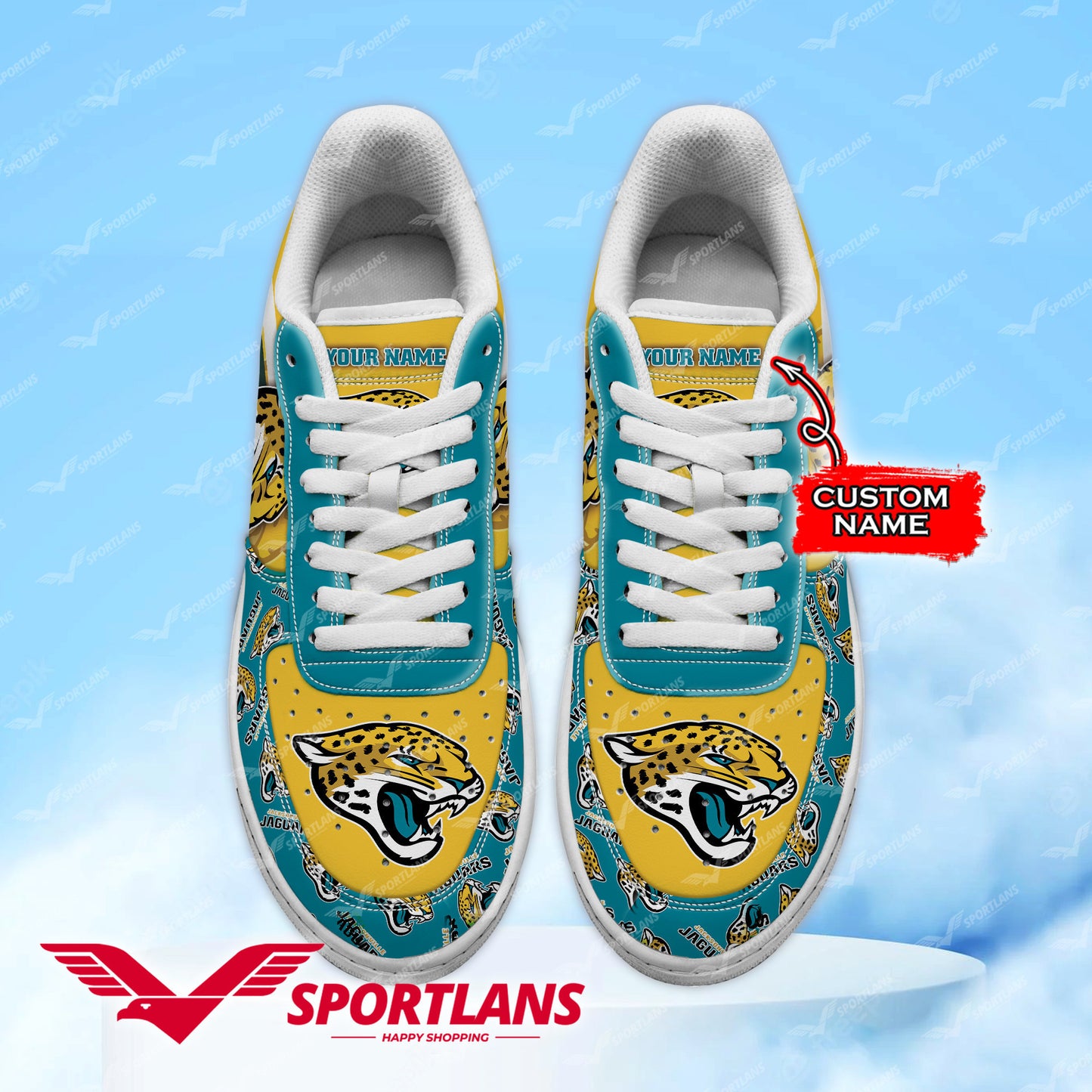 Ideafootwear Jacksonville Jaguars NFL Air Low-Top Sneakers Shoes For Men And Women