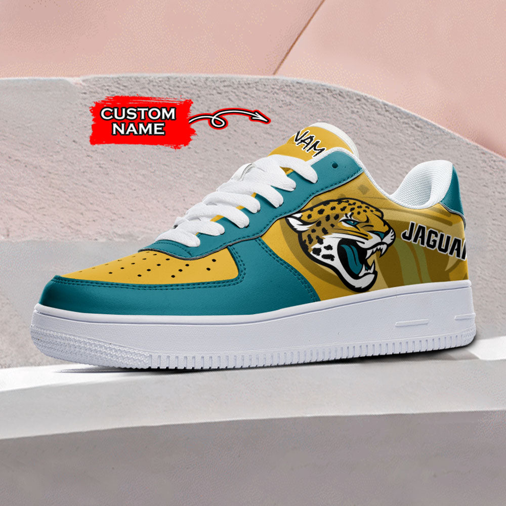 Ideafootwear Jacksonville Jaguars NFL Air Low-Top Sneakers Shoes For Men And Women