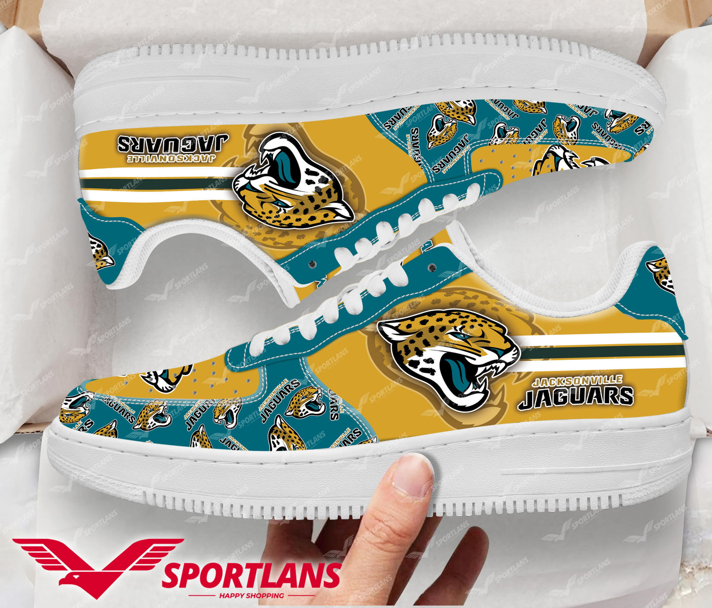 Ideafootwear Jacksonville Jaguars NFL Air Low-Top Sneakers Shoes For Men And Women