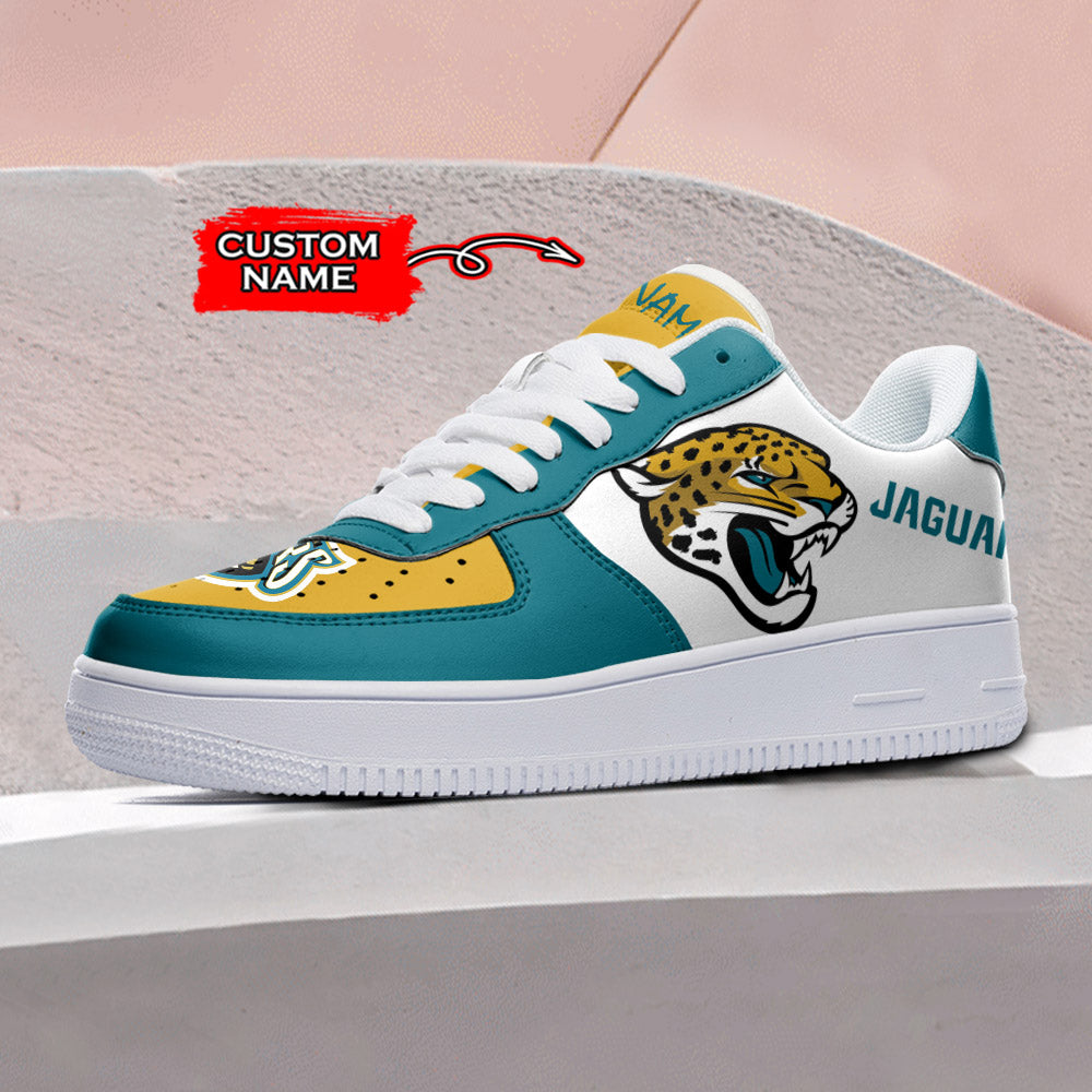 Ideafootwear Jacksonville Jaguars NFL Air Low-Top Sneakers Shoes For Men And Women