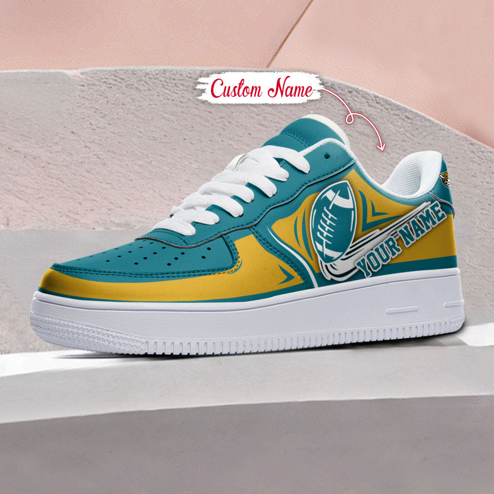 Ideafootwear Jacksonville Jaguars NFL Air Low-Top Sneakers Shoes For Men And Women
