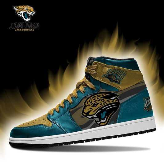 Ideafootwear Jacksonville Jaguars NFL AJ1 High Sneakers Shoes For Men And Women