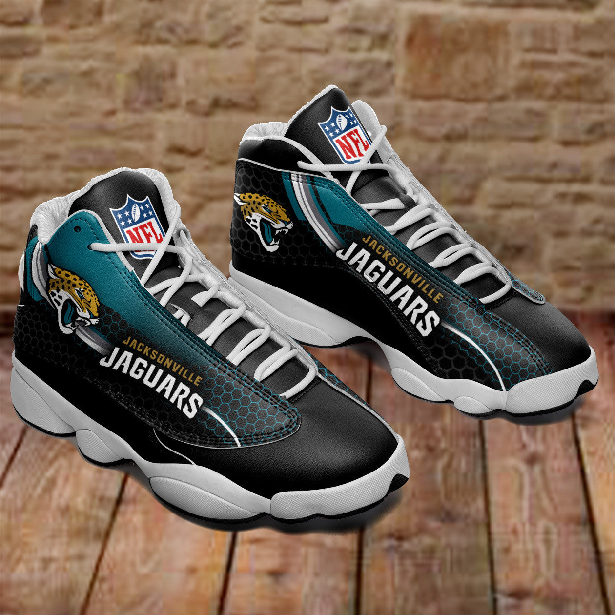 Ideafootwear Jacksonville Jaguars NFL AJ13 Sneakers Shoes For Men And Women