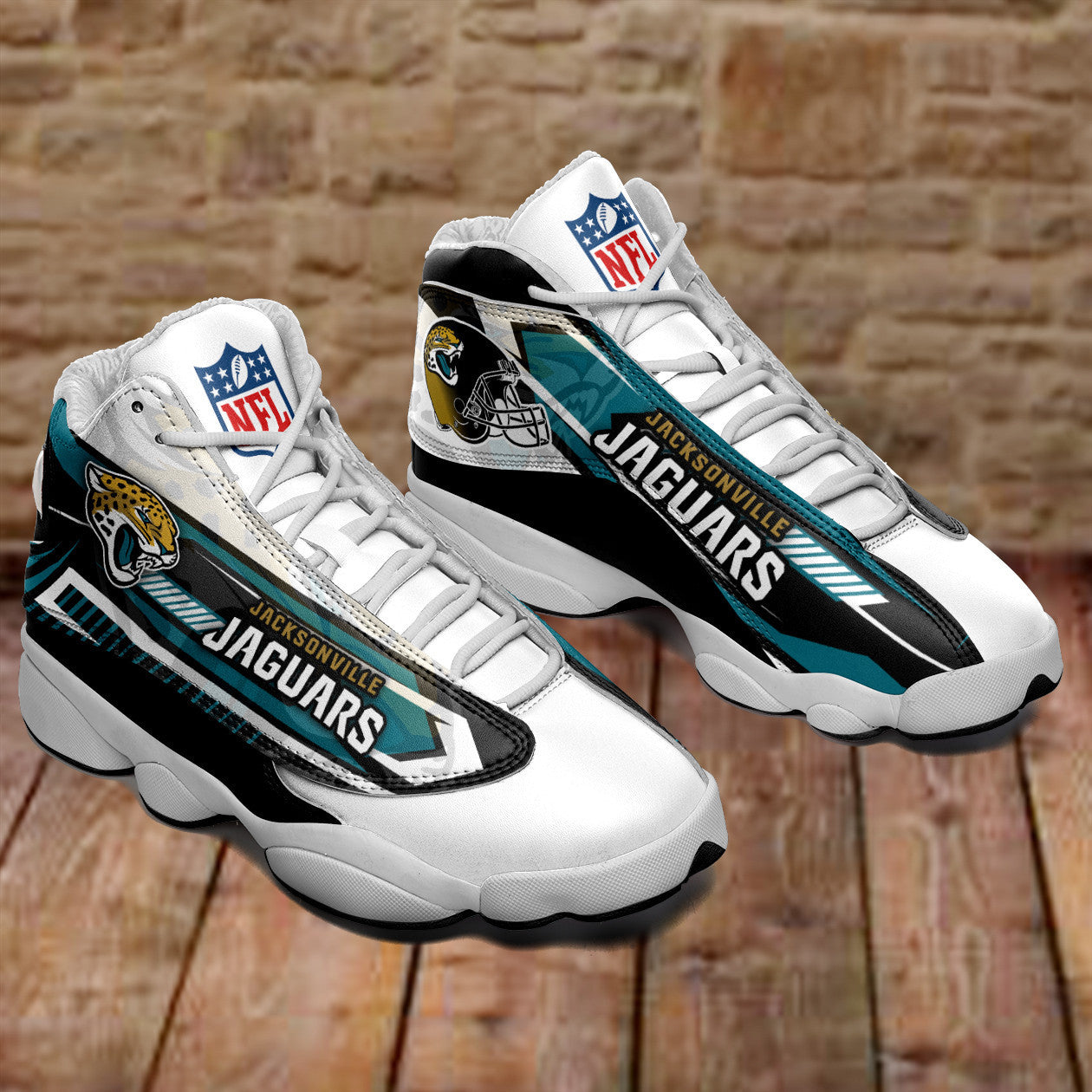 Ideafootwear Jacksonville Jaguars NFL AJ13 Sneakers Shoes For Men And Women