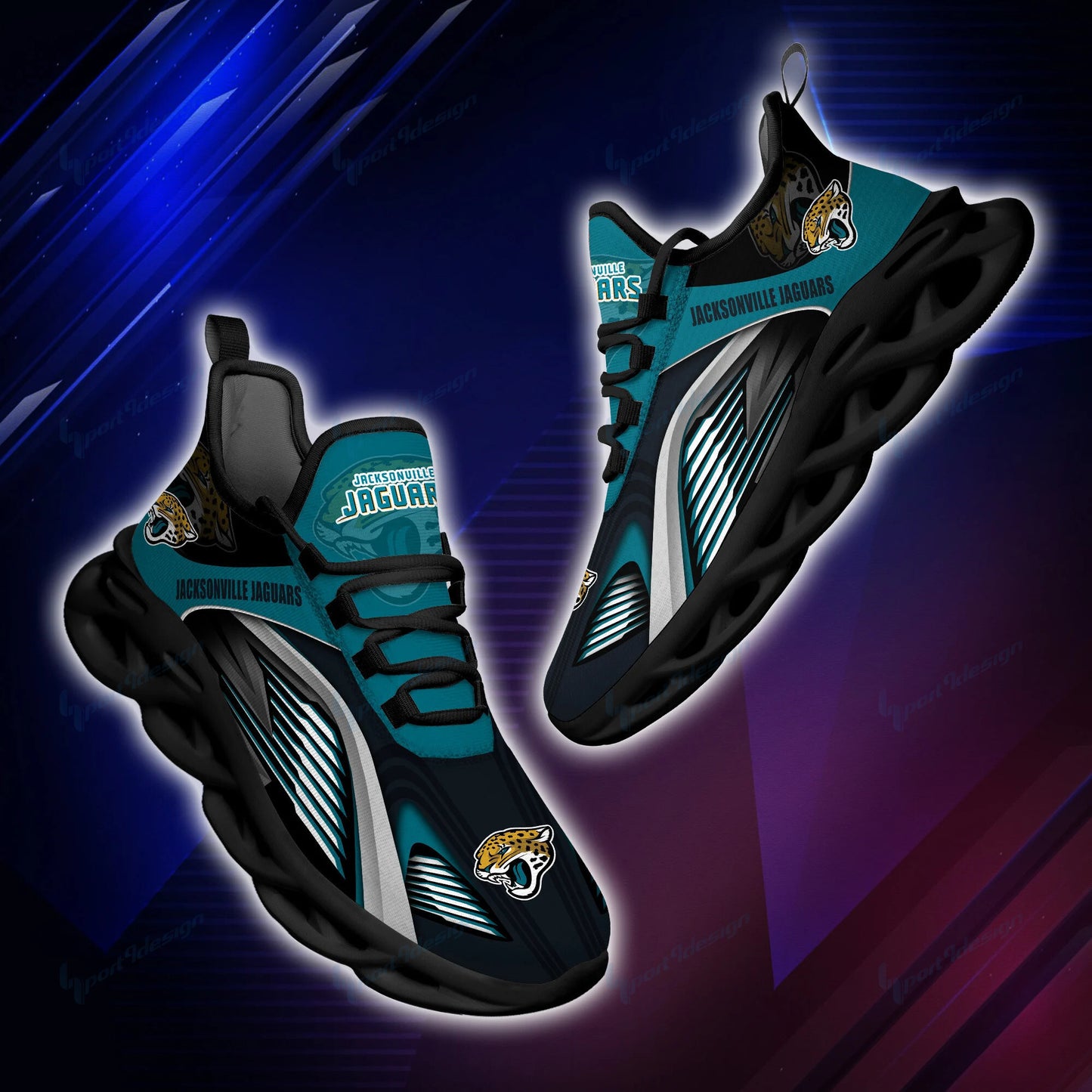 Ideafootwear Jacksonville Jaguars NFL Max Soul Shoes Sneakers For Men And Women
