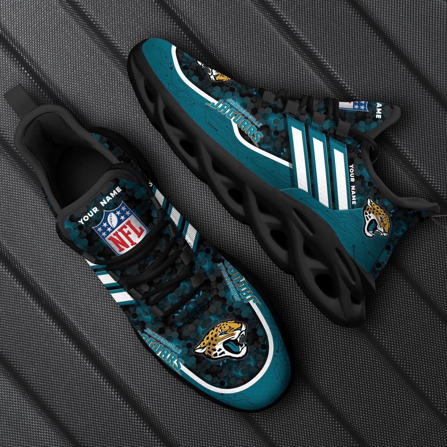 Ideafootwear Jacksonville Jaguars NFL Max Soul Shoes Sneakers For Men And Women