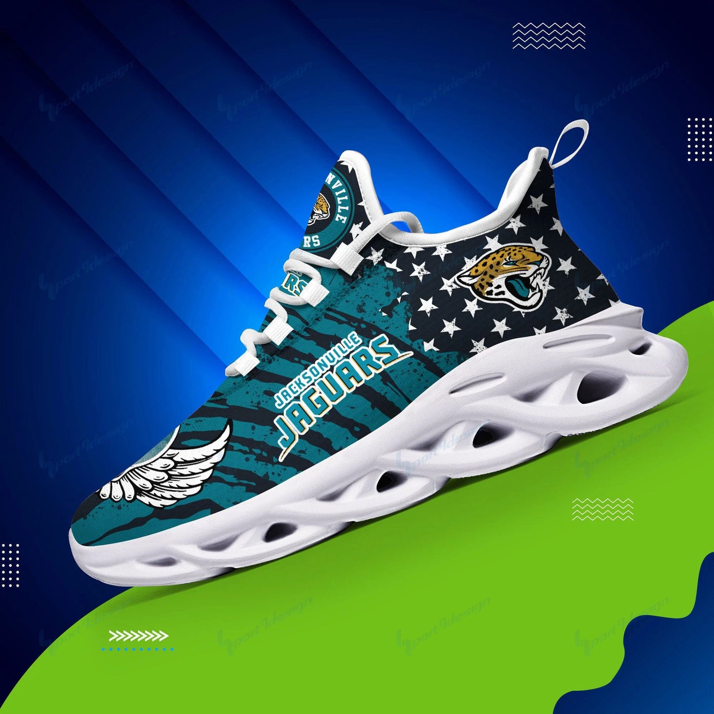 Ideafootwear Jacksonville Jaguars NFL Max Soul Shoes Sneakers For Men And Women