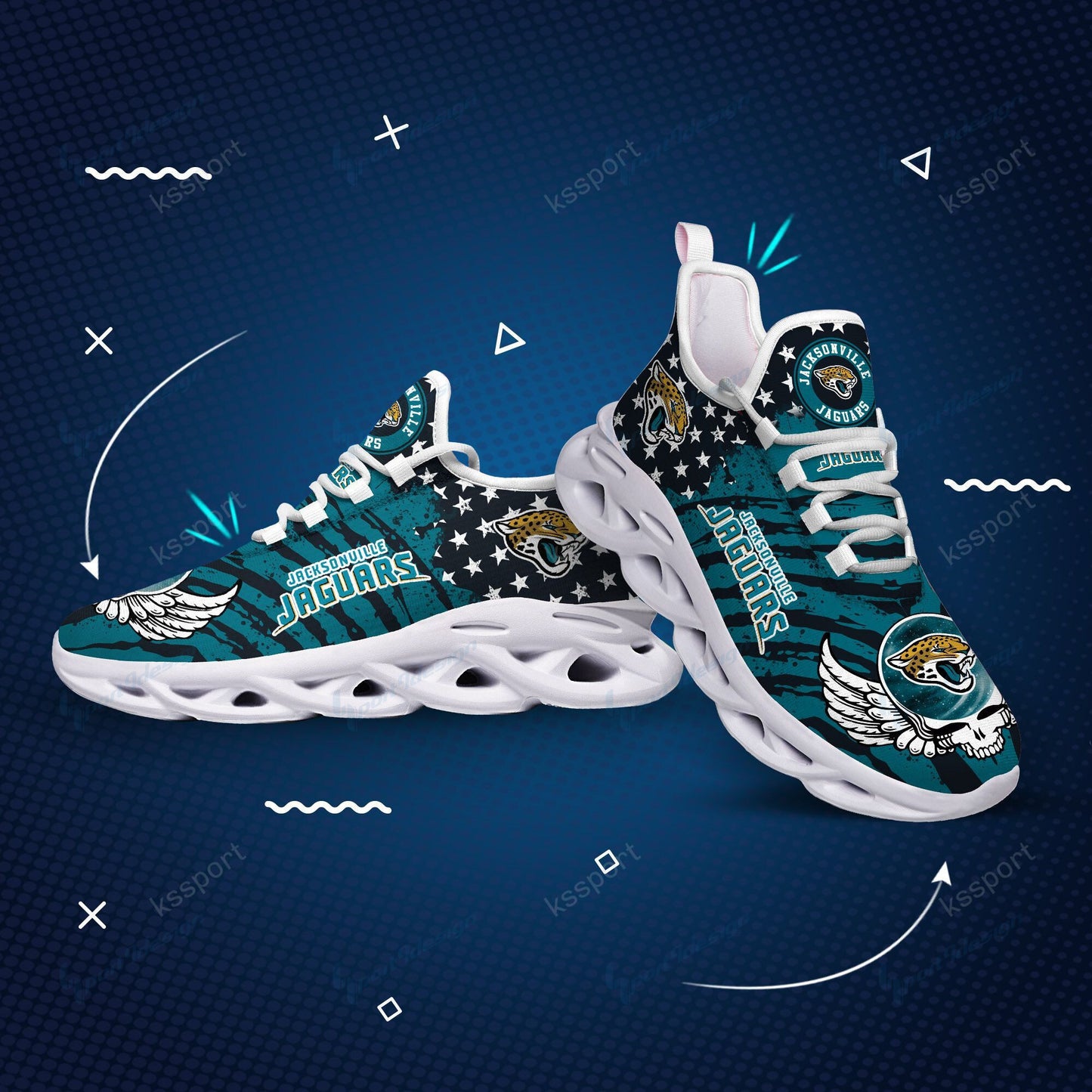 Ideafootwear Jacksonville Jaguars NFL Max Soul Shoes Sneakers For Men And Women