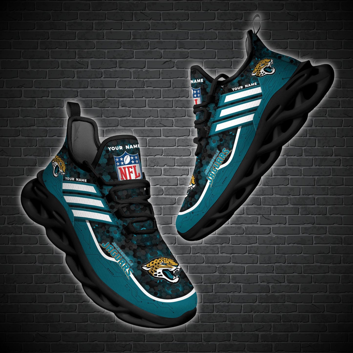 Ideafootwear Jacksonville Jaguars NFL Max Soul Shoes Sneakers For Men And Women