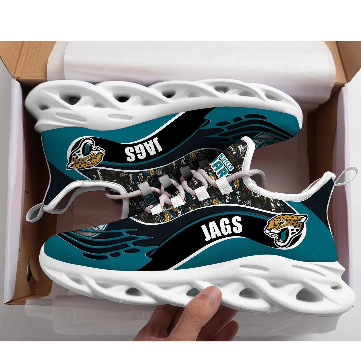 Ideafootwear Jacksonville Jaguars NFL Max Soul Shoes Sneakers For Men And Women
