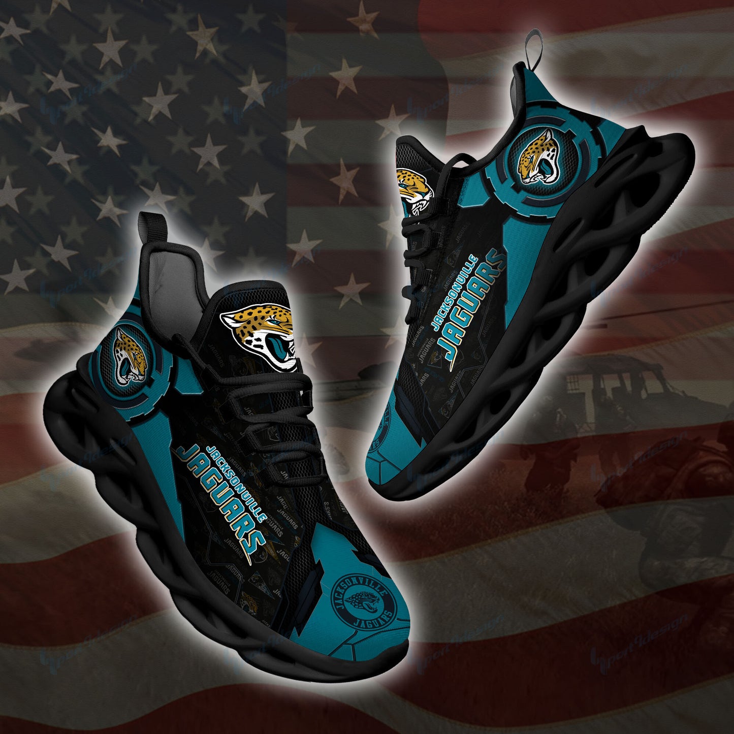 Ideafootwear Jacksonville Jaguars NFL Max Soul Shoes Sneakers For Men And Women