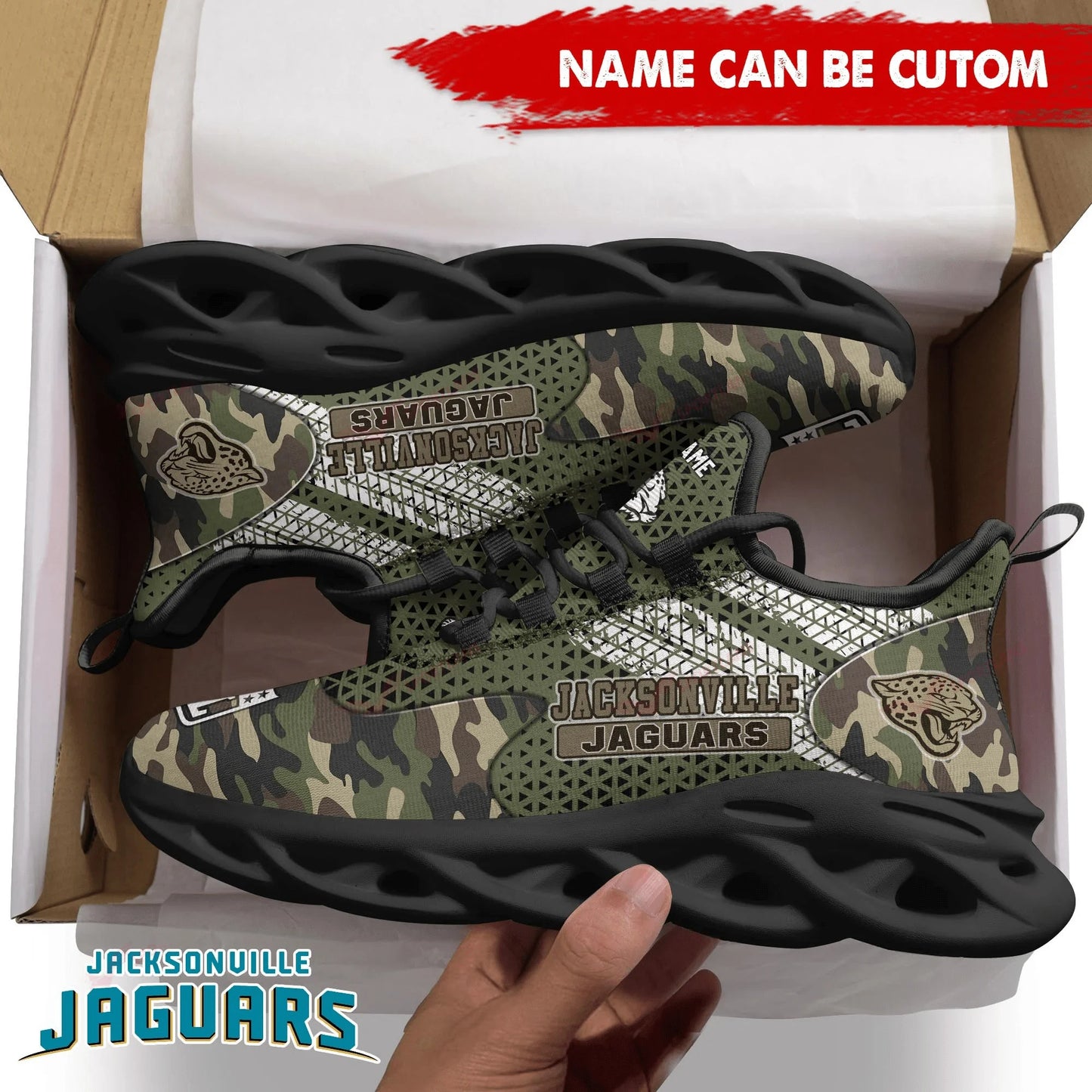 Ideafootwear Jacksonville Jaguars NFL Max Soul Shoes Sneakers For Men And Women