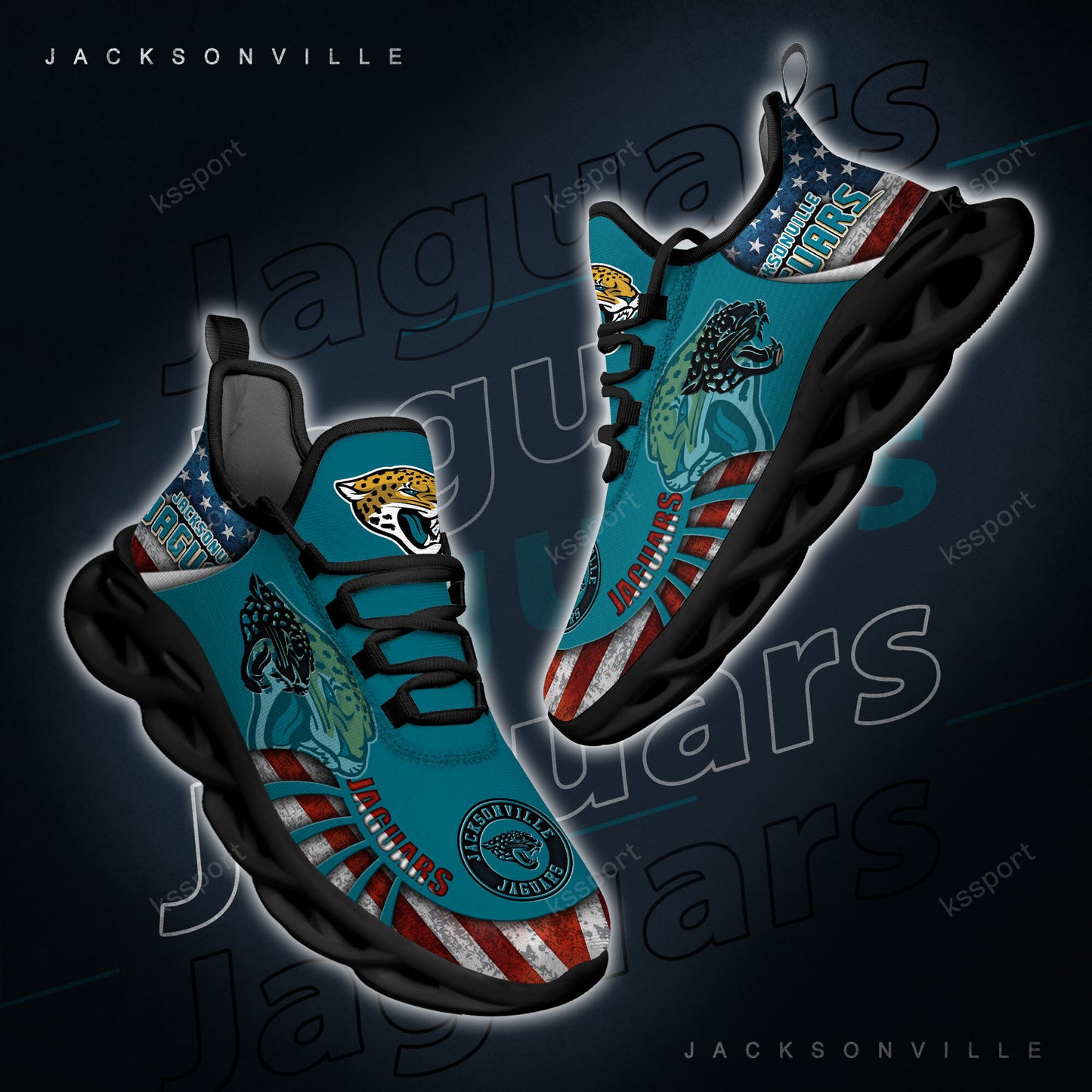 Ideafootwear Jacksonville Jaguars NFL Max Soul Shoes Sneakers For Men And Women