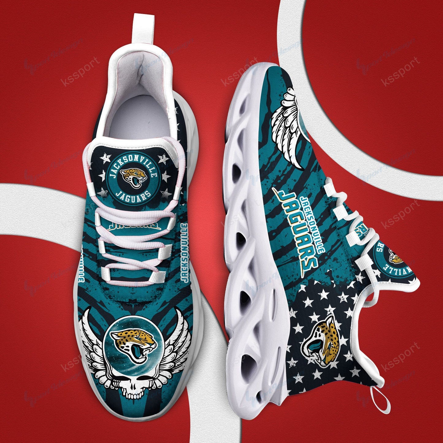 Ideafootwear Jacksonville Jaguars NFL Max Soul Shoes Sneakers For Men And Women