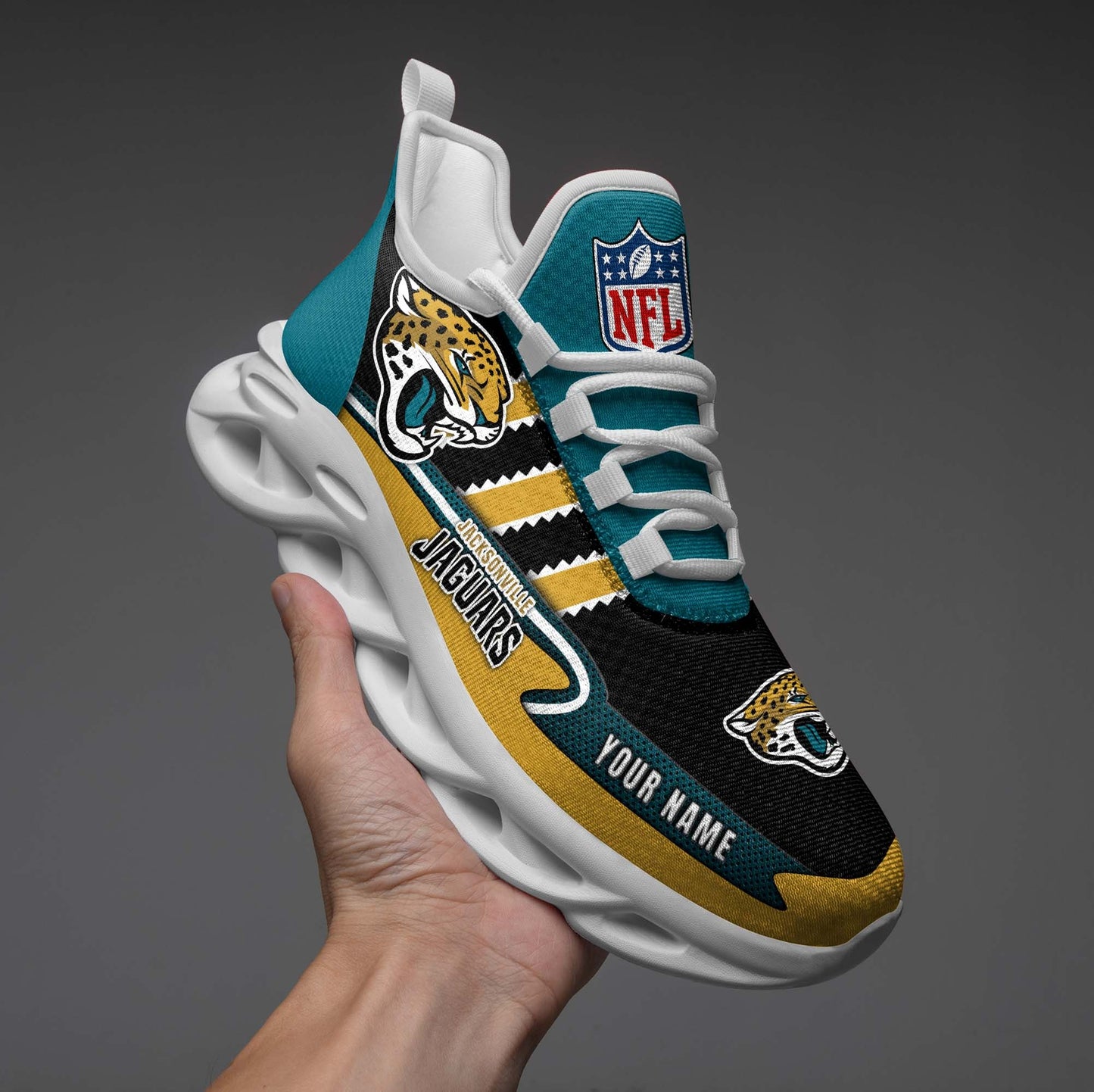 Ideafootwear Jacksonville Jaguars NFL Max Soul Shoes Sneakers For Men And Women