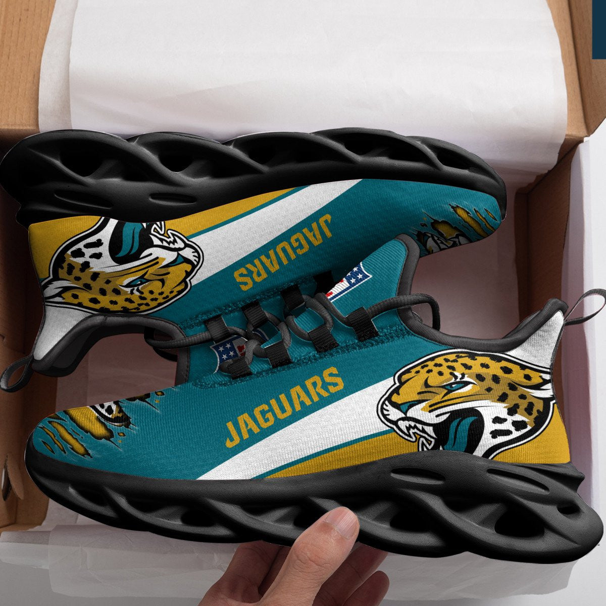 Ideafootwear Jacksonville Jaguars NFL Max Soul Shoes Sneakers For Men And Women