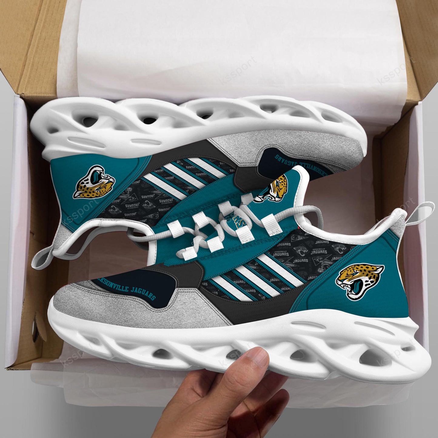 Ideafootwear Jacksonville Jaguars NFL Max Soul Shoes Sneakers For Men And Women