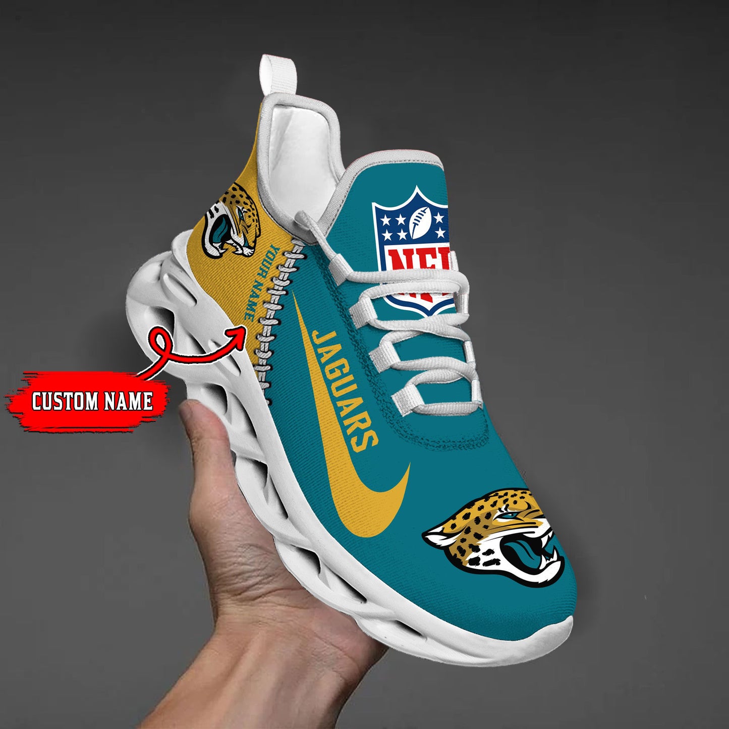 Ideafootwear Jacksonville Jaguars NFL Max Soul Shoes Sneakers For Men And Women