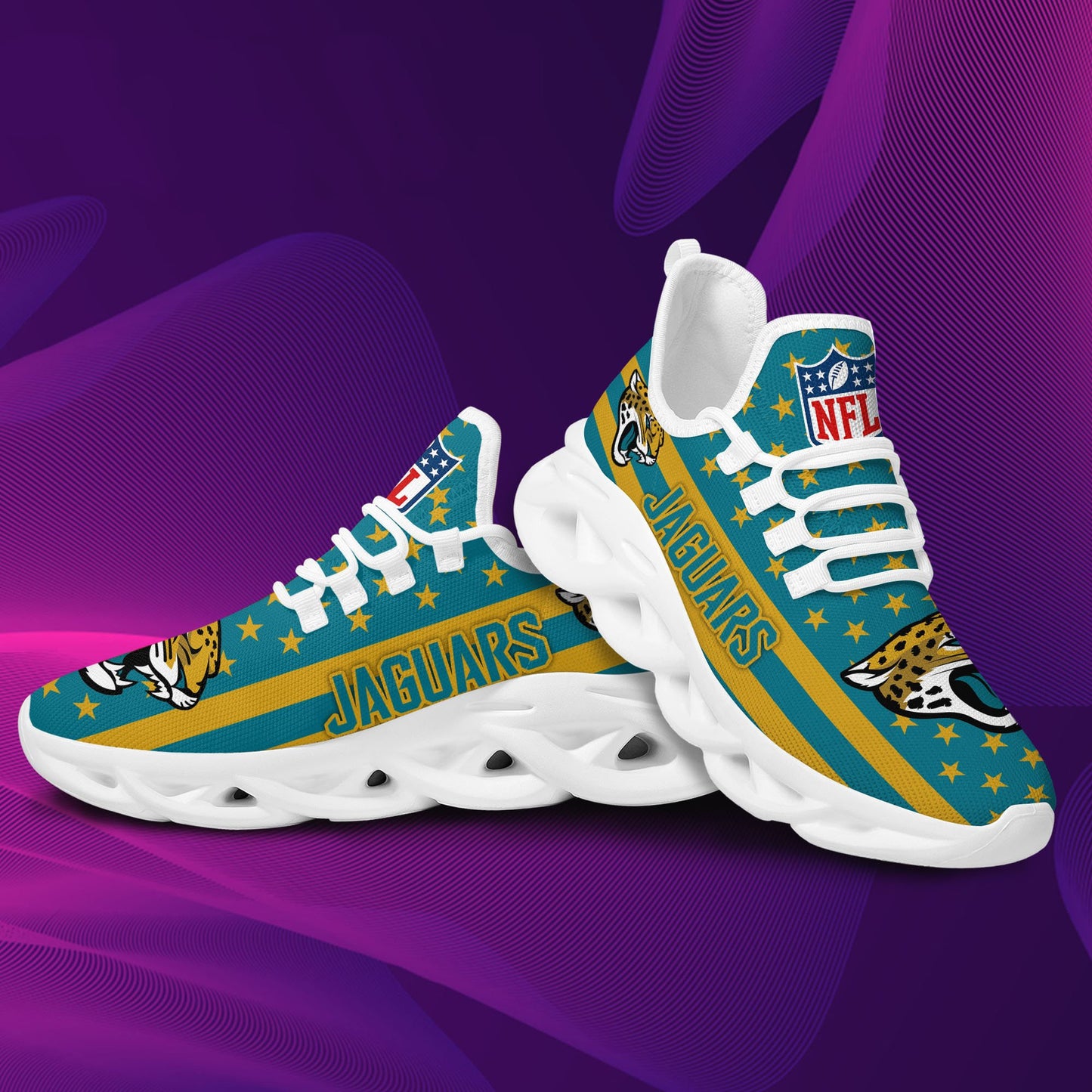 Ideafootwear Jacksonville Jaguars NFL Max Soul Shoes Sneakers For Men And Women