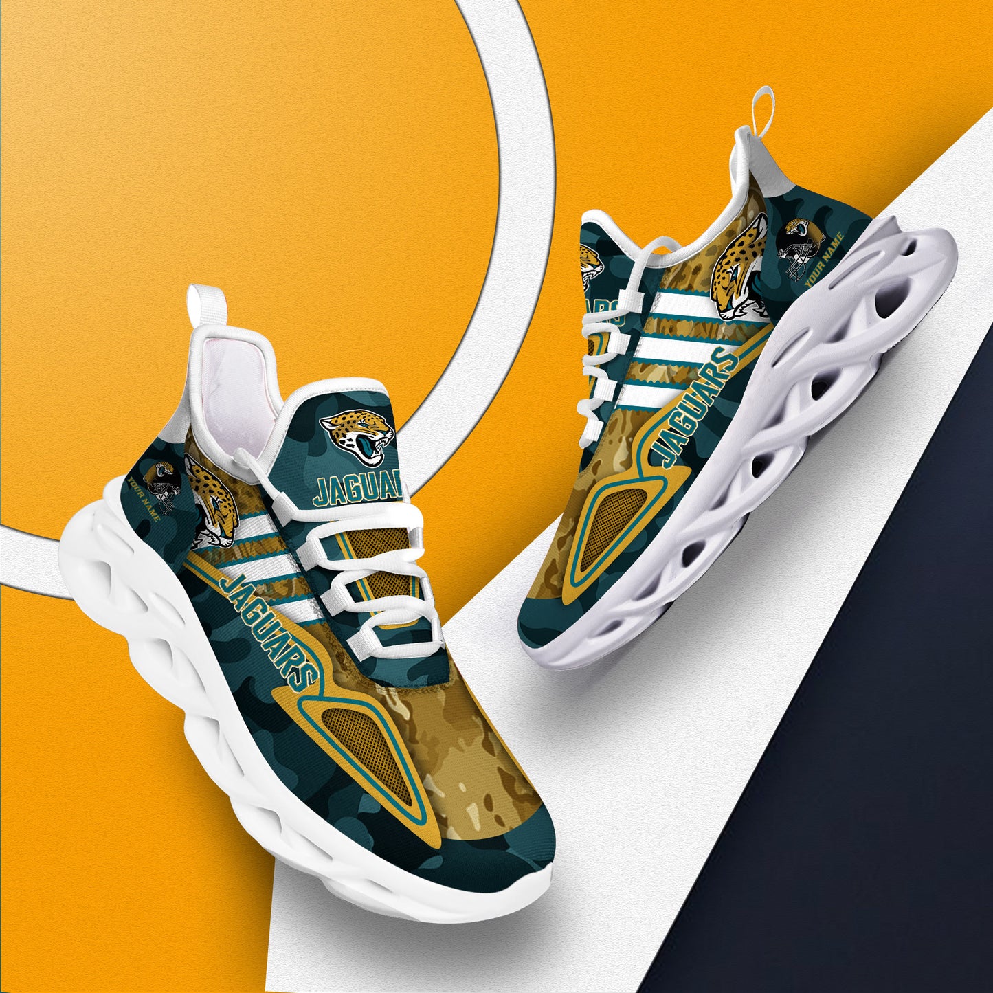 Ideafootwear Jacksonville Jaguars NFL Max Soul Shoes Sneakers For Men And Women