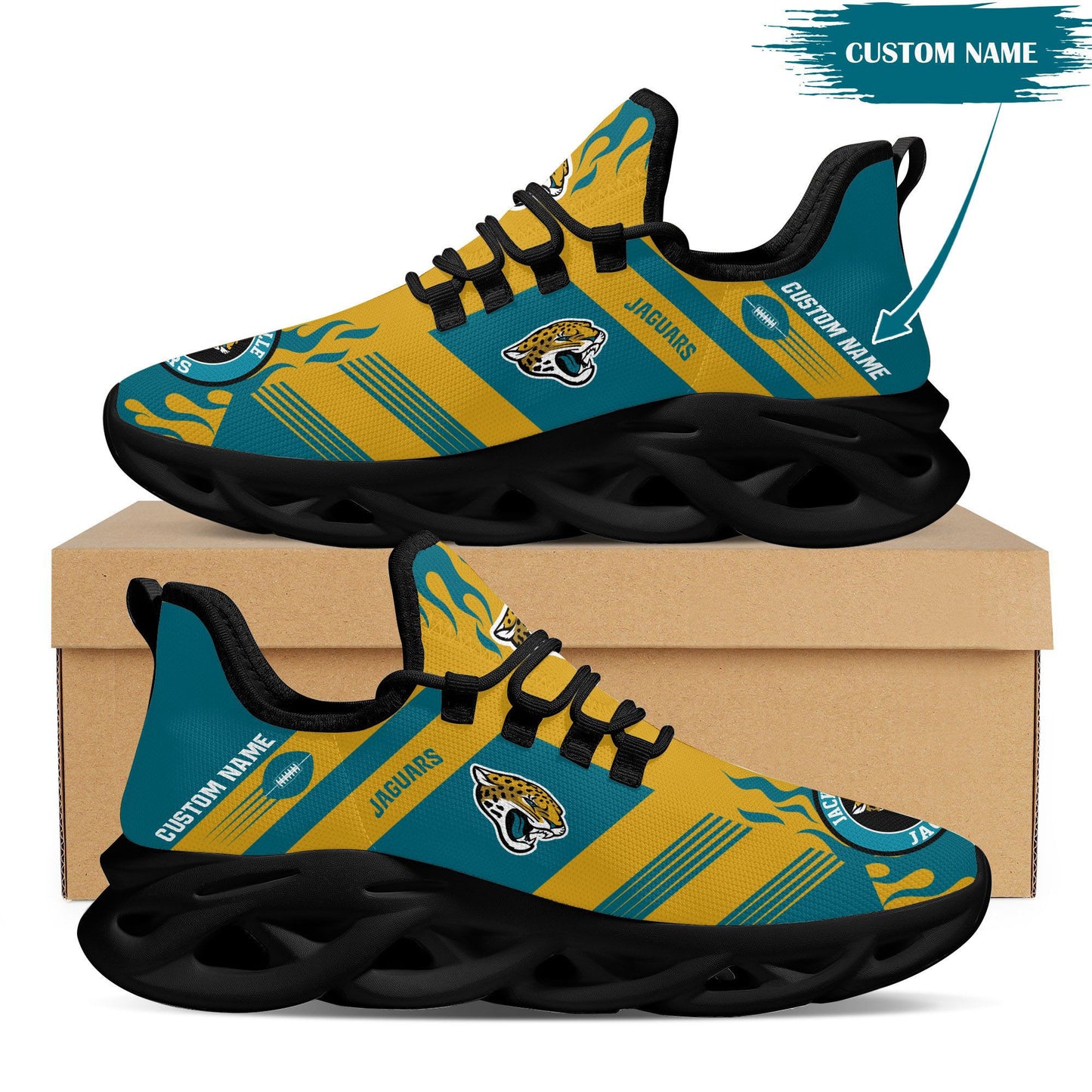 Ideafootwear Jacksonville Jaguars NFL Max Soul Shoes Sneakers For Men And Women