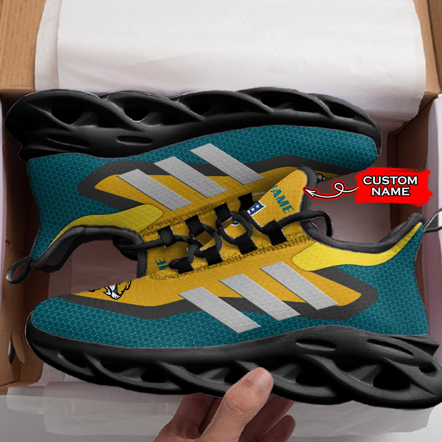 Ideafootwear Jacksonville Jaguars NFL Max Soul Shoes Sneakers For Men And Women