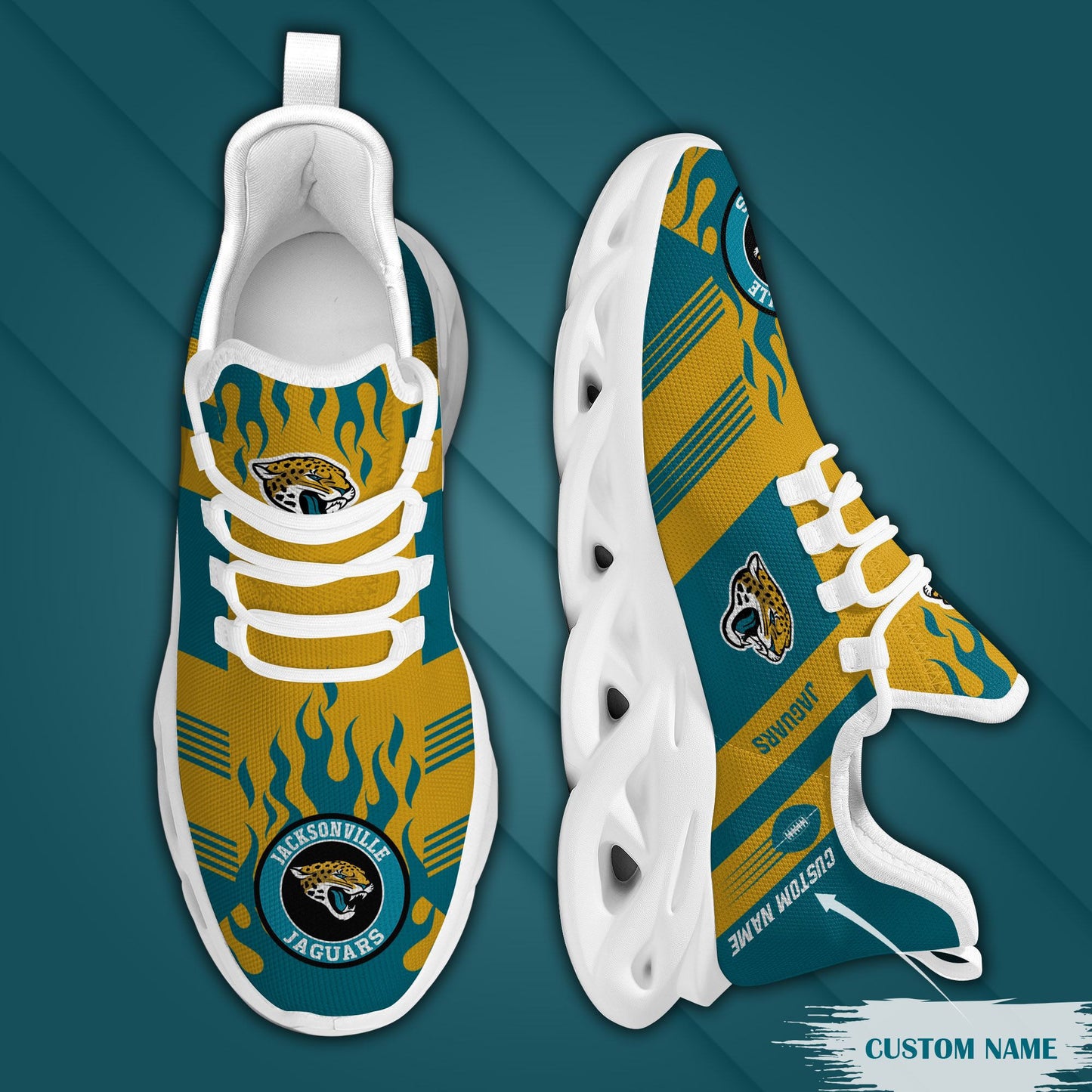 Ideafootwear Jacksonville Jaguars NFL Max Soul Shoes Sneakers For Men And Women
