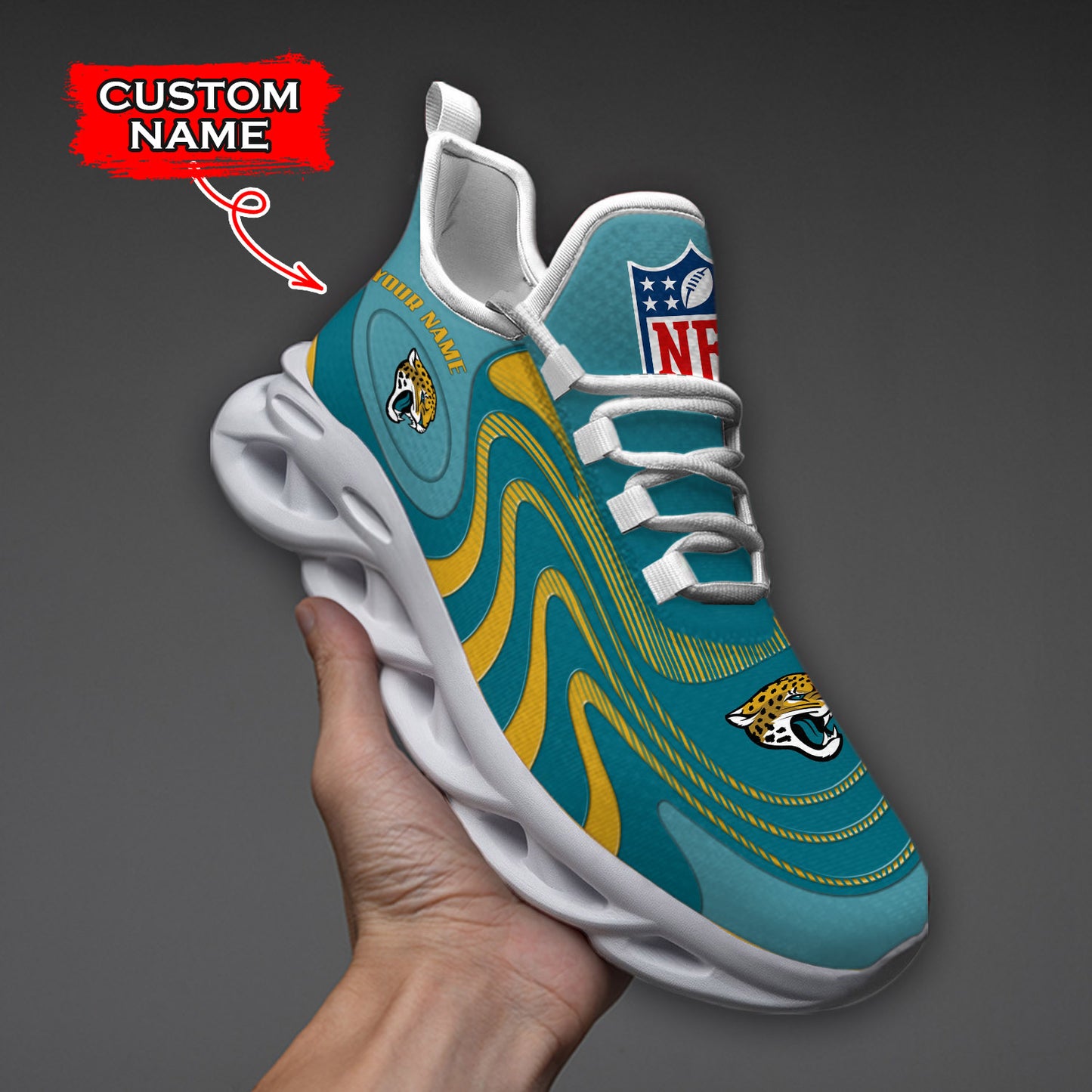 Ideafootwear Jacksonville Jaguars NFL Max Soul Shoes Sneakers For Men And Women