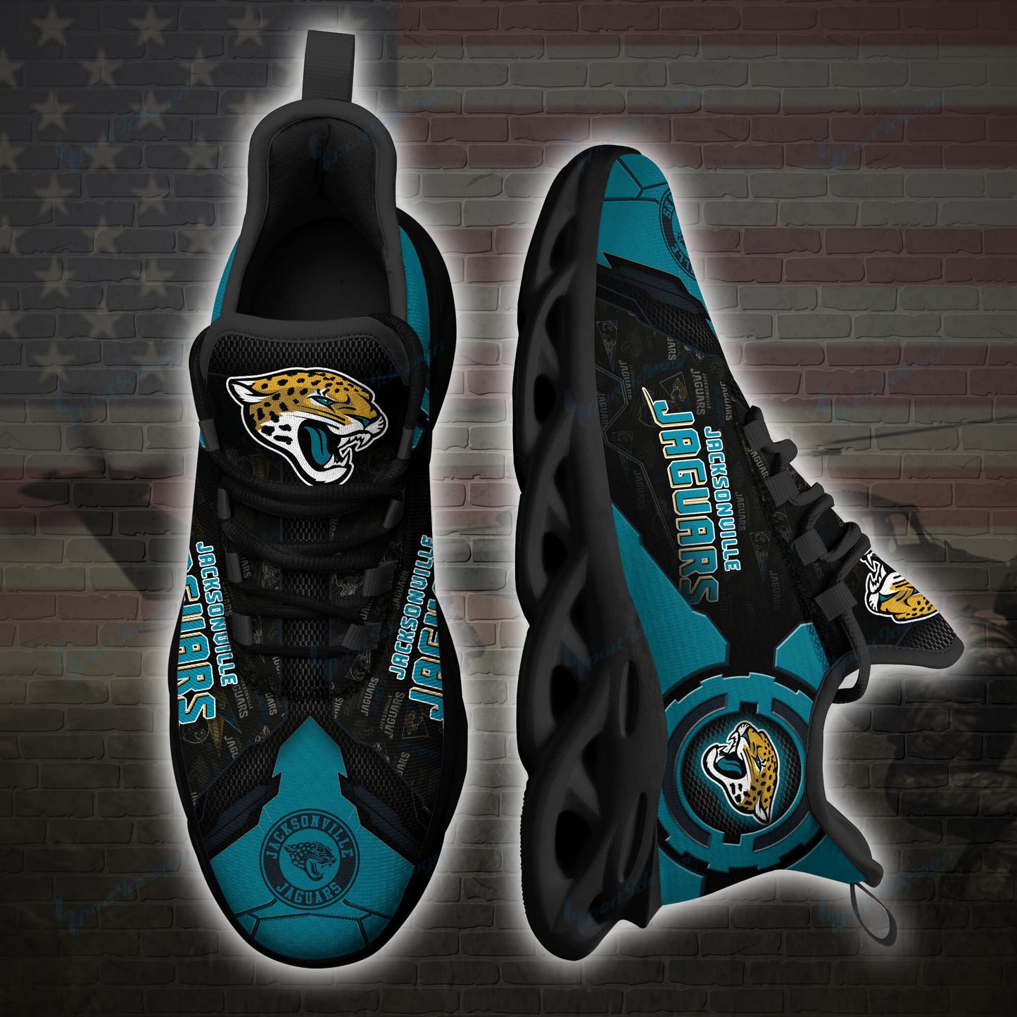 Ideafootwear Jacksonville Jaguars NFL Max Soul Shoes Sneakers For Men And Women