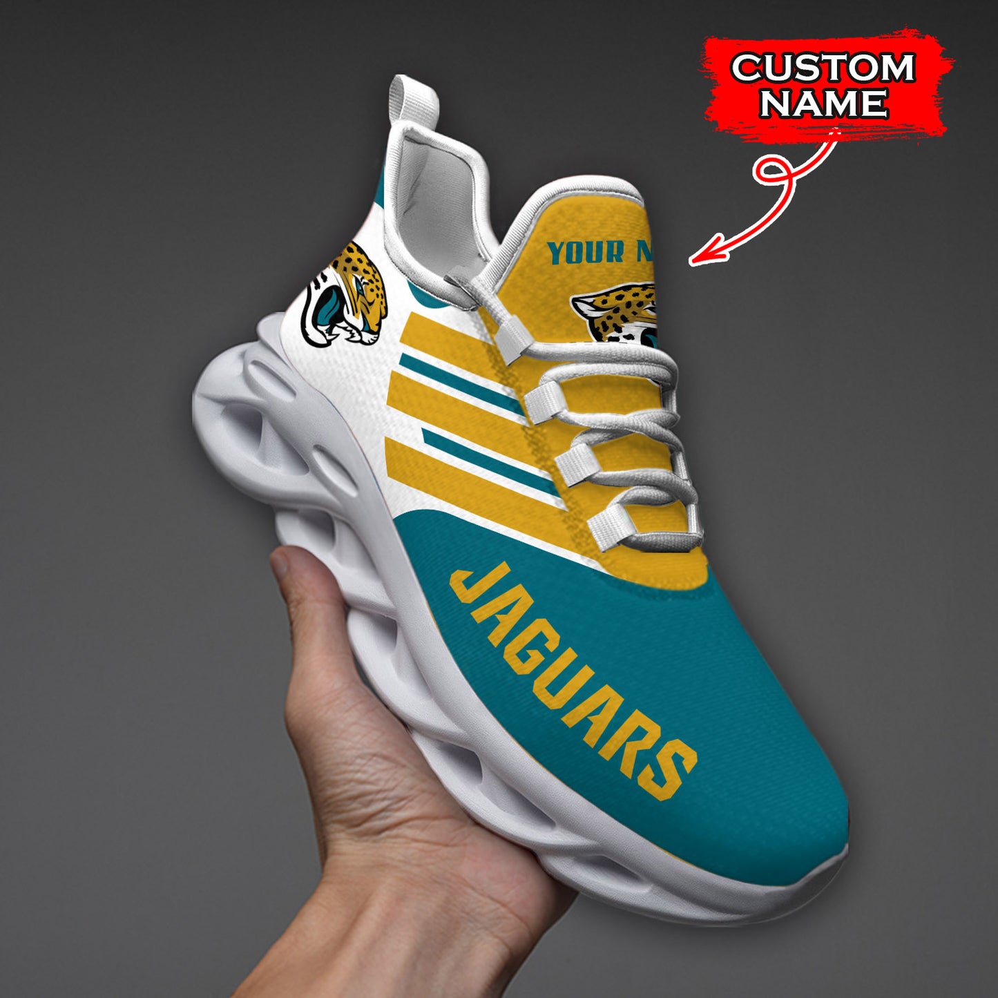 Ideafootwear Jacksonville Jaguars NFL Max Soul Shoes Sneakers For Men And Women