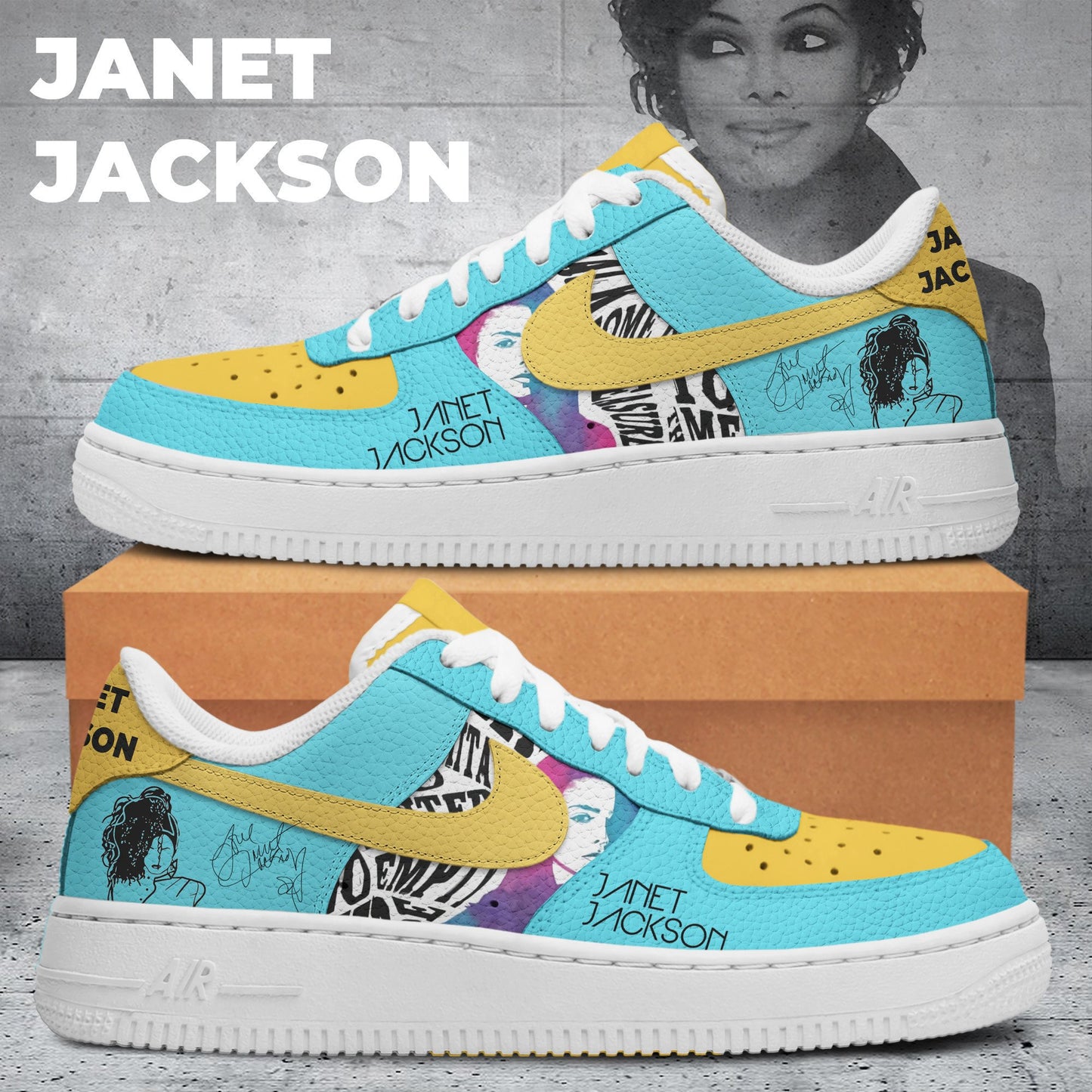 Ideafootwear Janet Jackson Air Low-Top Sneakers Shoes For Men And Women
