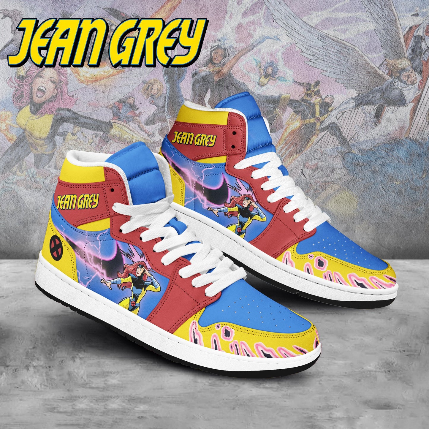 Ideafootwear Jean Grey X-Men AJ1 High Sneakers Shoes For Men And Women