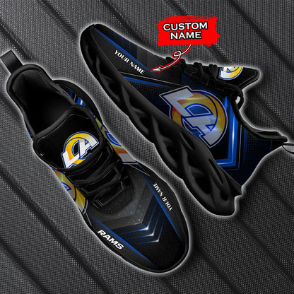 Ideafootwear Los Angeles Rams NFL Max Soul Shoes Sneakers For Men And Women