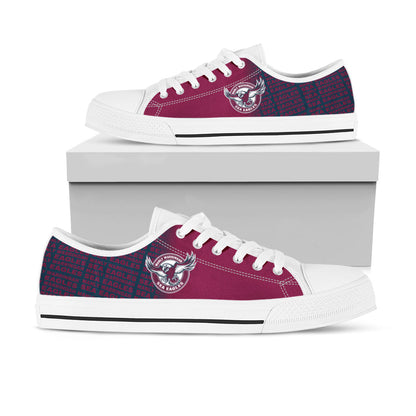 Ideafootwear Manly Warringah Sea Eagles Low Top Canvas Sneakers Shoes For Men And Women
