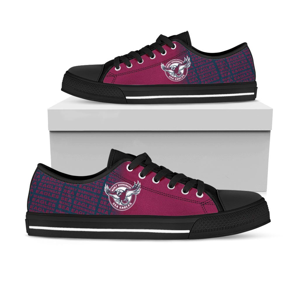 Ideafootwear Manly Warringah Sea Eagles Low Top Canvas Sneakers Shoes For Men And Women