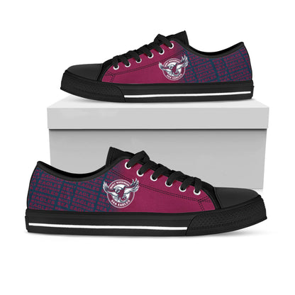 Ideafootwear Manly Warringah Sea Eagles Low Top Canvas Sneakers Shoes For Men And Women