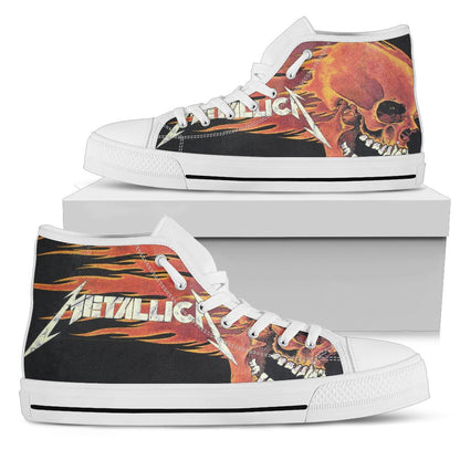 Ideafootwear Metallica High Top Canvas Sneakers Shoes For Men And Women