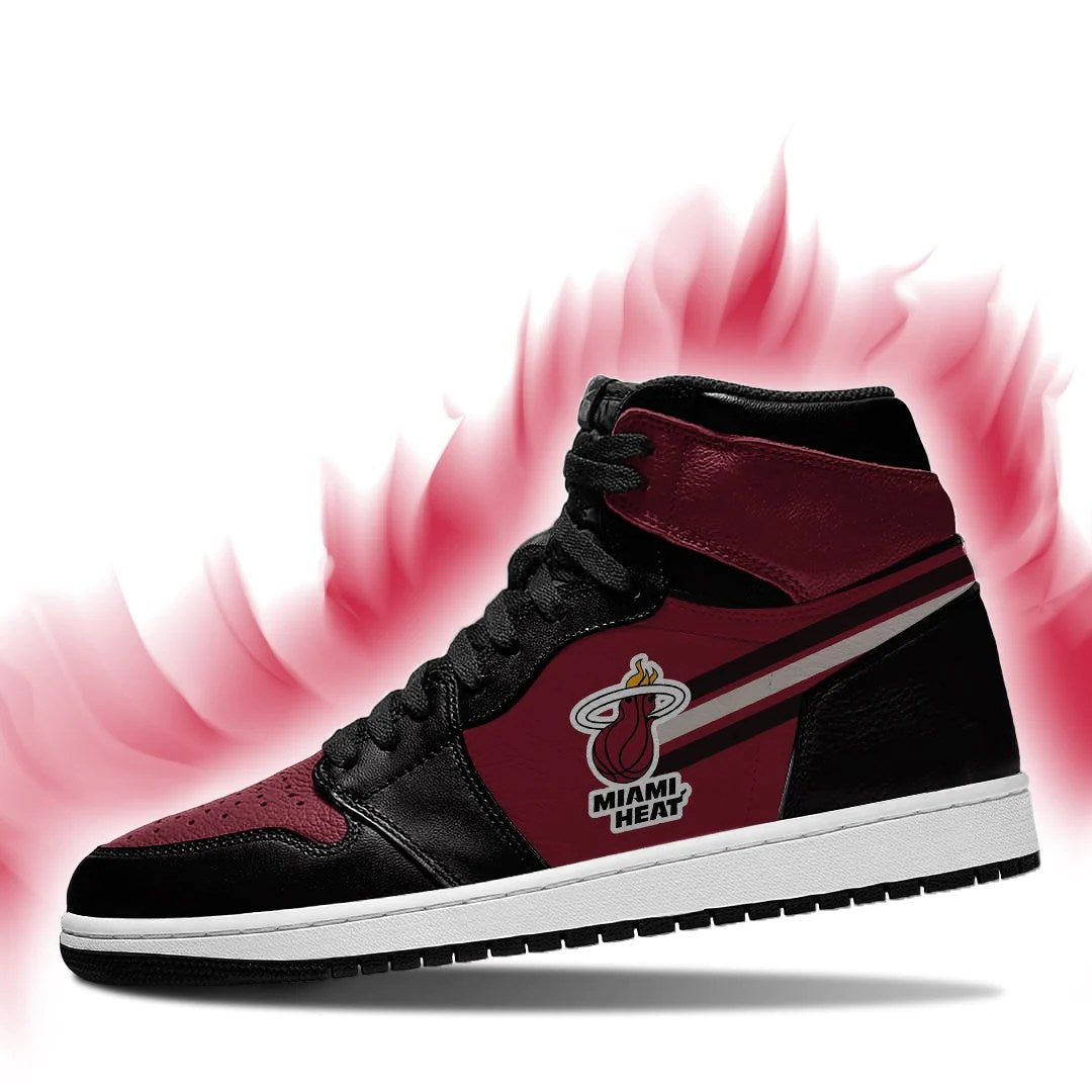Ideafootwear Miami Heat NBA AJ1 High Sneakers Shoes For Men And Women