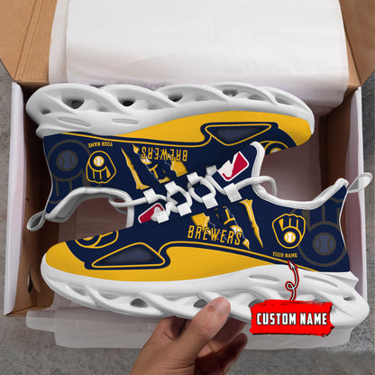 Ideafootwear Milwaukee Brewers Max Soul Shoes Sneakers For Men And Women