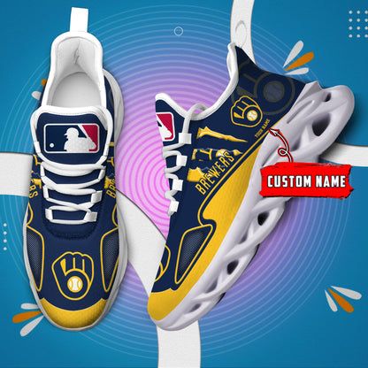 Ideafootwear Milwaukee Brewers Max Soul Shoes Sneakers For Men And Women